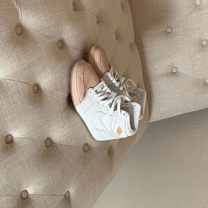 Jordan White and Tan Sneakers Sleek Design